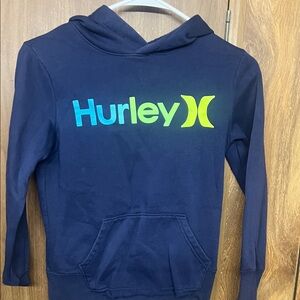 Hurley Kids Hoodie in Navy with Blue and Yellow Logo